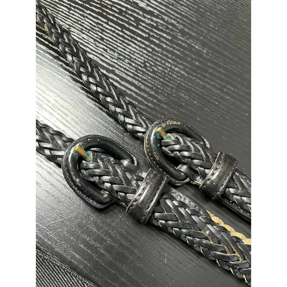 Vintage 90's Unique Braided Leather Suspenders